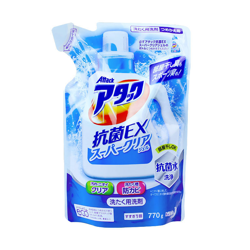 日本花王KAO超强抗菌EX强效洁净酵素洗衣液900g补充装720g ex洗衣液替换装720g