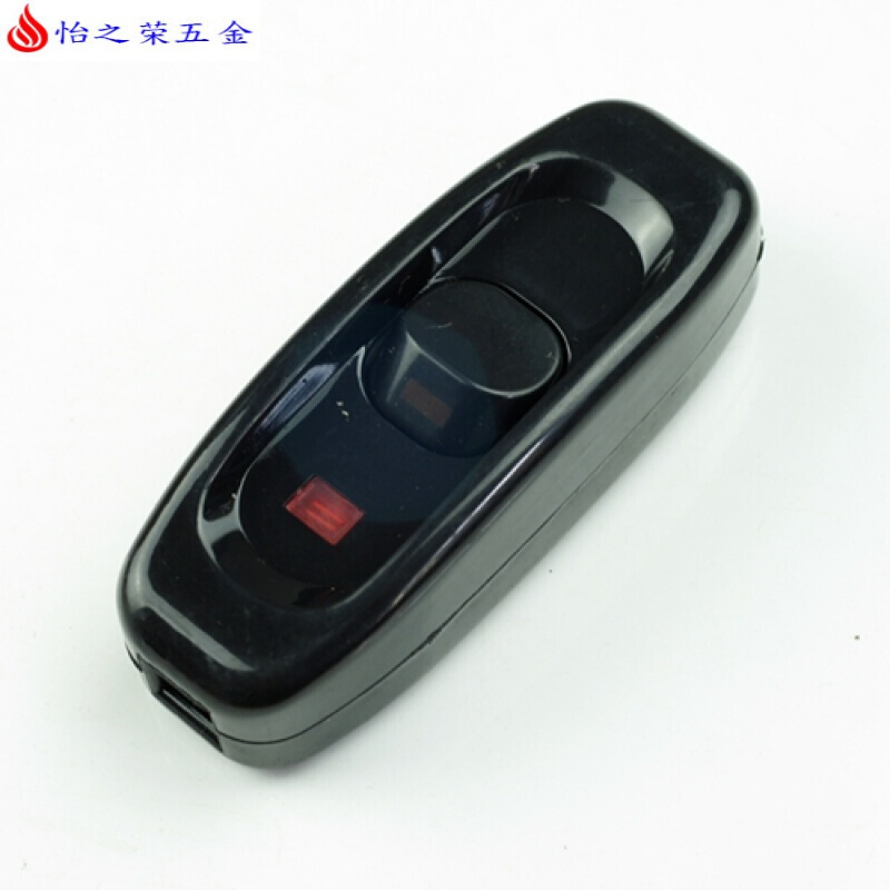 家用老式按钮床头开关10a手捏中途带指示灯电风扇小开关大功率黑色