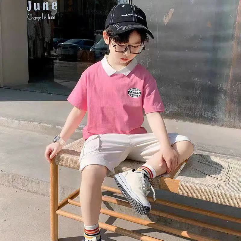 男童t恤短袖韩版潮流有领儿童夏装休闲上衣中大童POLO衫棉质宽松莎丞图片