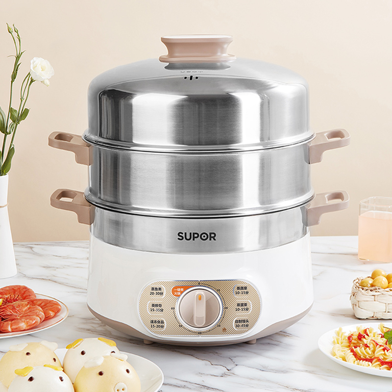 电蒸锅苏泊尔多功能家用电火锅三层大容量13l防干烧可定时zn28yk807