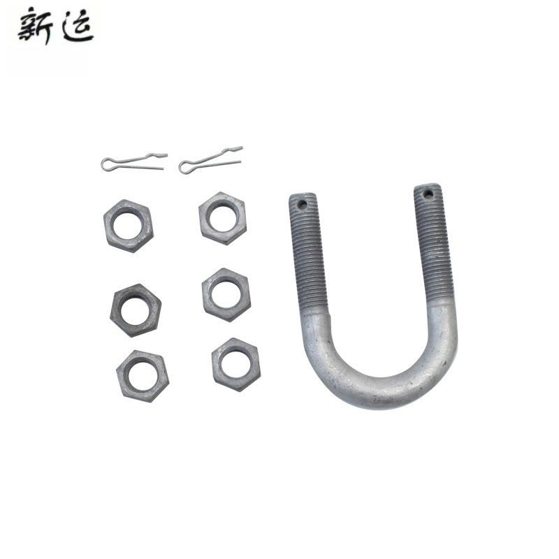 新运 U型螺栓 穿墙螺栓4.8级  双头螺栓 热镀锌四方垫片 个图片