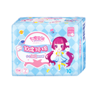 七度空间卫生巾少女系列日用纯棉表层超薄型姨妈巾245mmX10片装4包