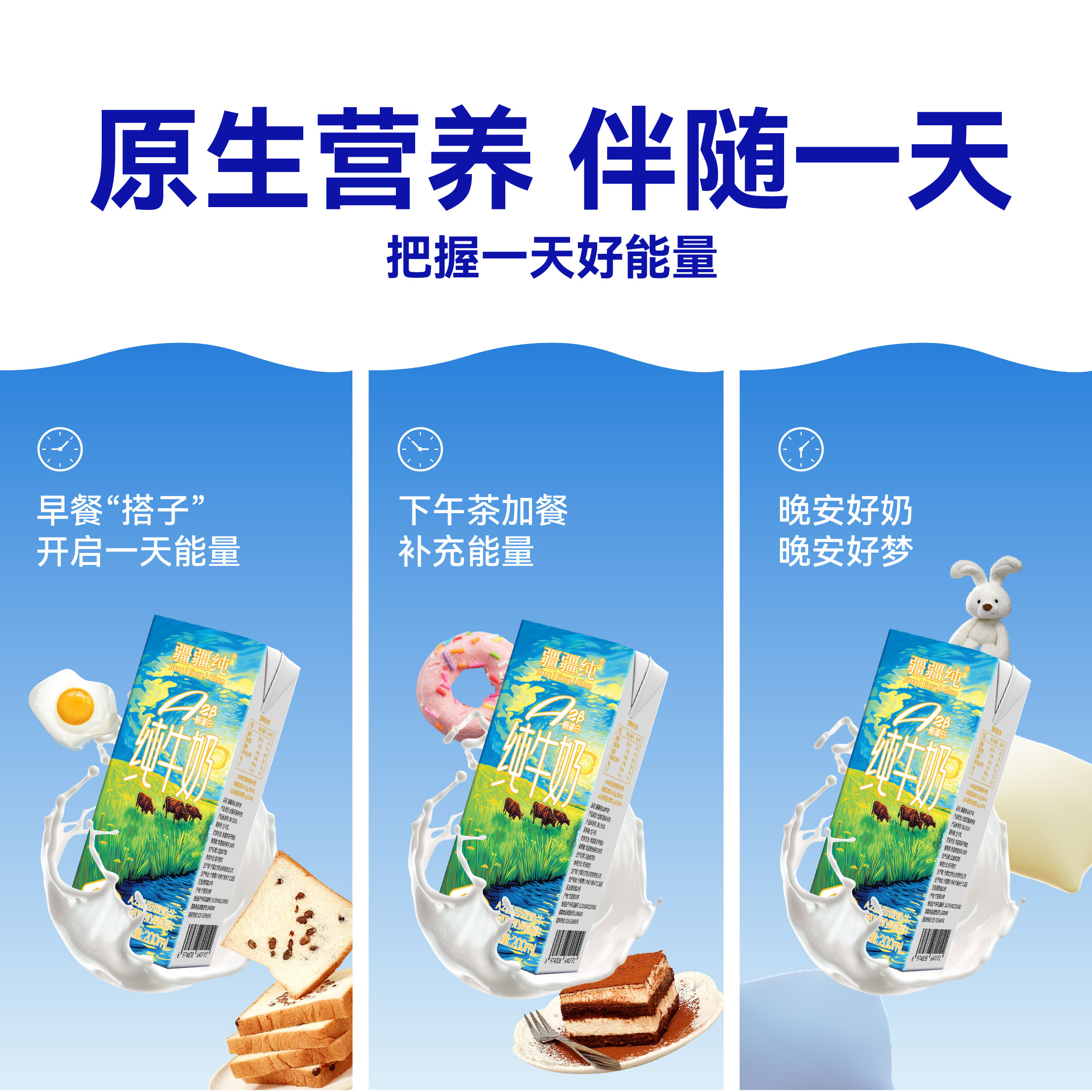 疆疆纯A2β-酪蛋白纯牛奶健康营养成长早餐200ml×10盒亲和易吸收牛奶整箱4.2g/100mL优质乳蛋白高清大图