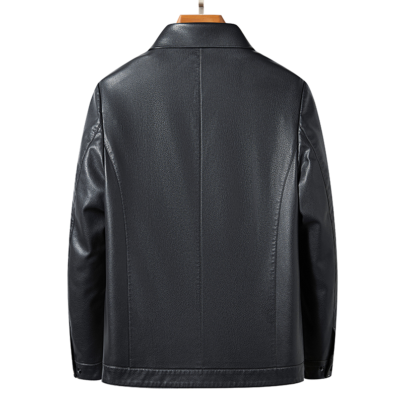 免费试穿 2024春秋装真皮夹克正品海宁皮衣男山羊皮软皮春秋季防风防水潮流中年男士商务休闲皮夹克外套海宁真皮绵羊皮高清大图