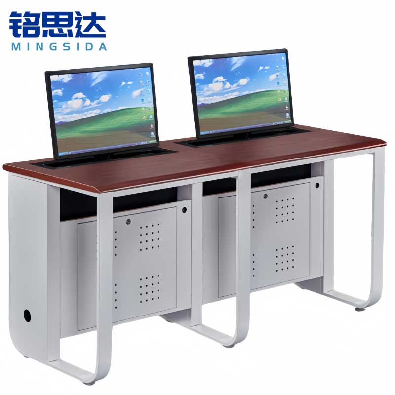 铭思达升降电脑桌双人位张高清大图