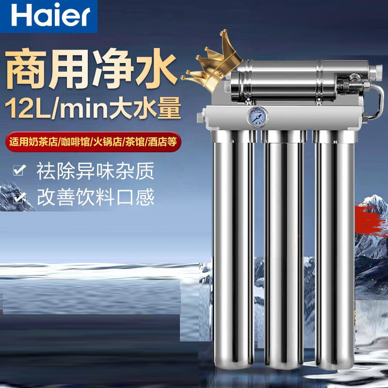 海尔 商用净水器 HM601-4 不锈钢 双出水 大流量 额定总净水量10000L(台)