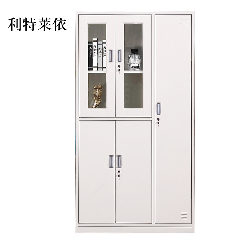 利特莱依钢制五门玻璃更衣柜员工柜铁皮职工储物柜带锁文件柜鞋柜资料柜子