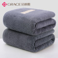 洁丽雅(grace)W0115浴巾A类加大柔软吸水浴巾男女浴巾140*70cm灰色