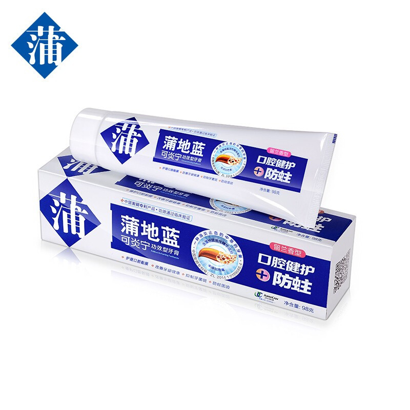 蒲地蓝牙膏口腔健护98g留兰味防蛀固齿