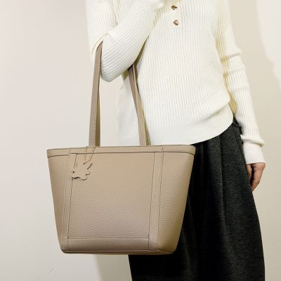 大容量托特包女士包包新款潮流时尚上班通勤包百搭气质单肩包 大象灰