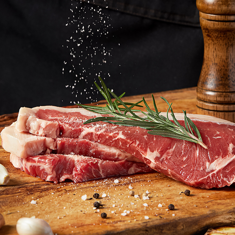 货出六盘 宁夏西吉县谷草饲喂养 六盘山牛肉 精品黄牛 原切西冷牛排2斤