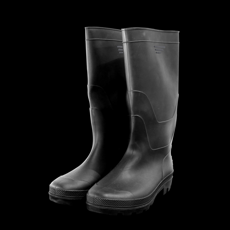 汉盾(HANDUN) HD-SH3370 黑色耐磨防滑高筒PVC雨靴耐磨防滑高筒雨靴高清大图