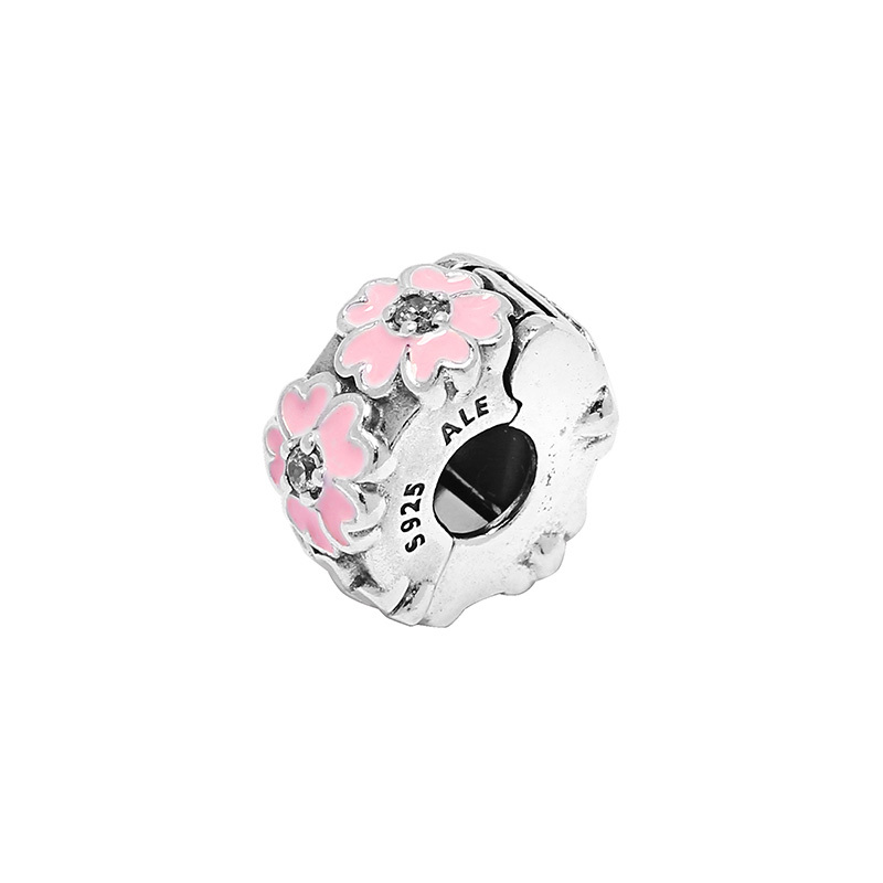 [直营]潘多拉(PANDORA) 樱草花珐琅 925银串珠固定扣 女士 791823EN68