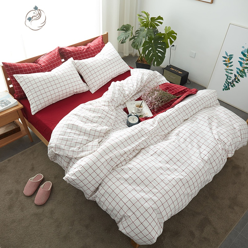 四件套棉棉日式简约现代洗棉色单双人床单被套床上用品舒适主义视频