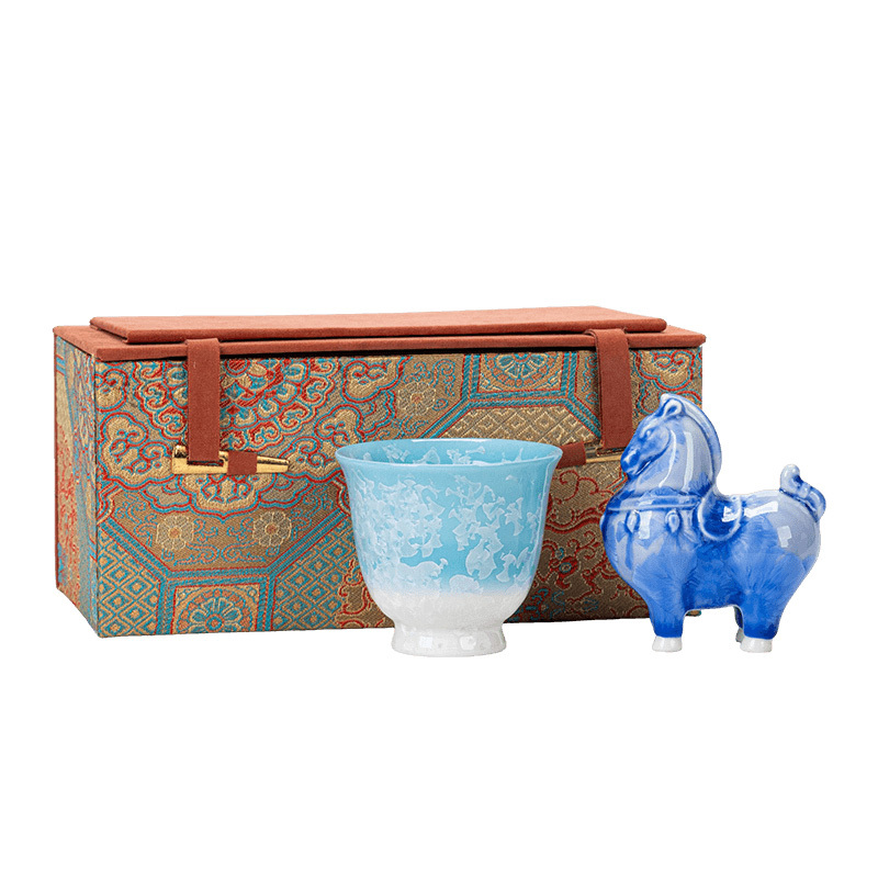 君子风 HYXQ1084 蓝色 花神茶杯陶瓷摆件礼盒