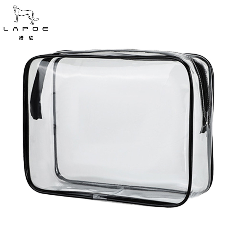 猎豹 防水透明收纳袋拉链袋化妆洗漱包中号M-18*12*6cm/个高清大图