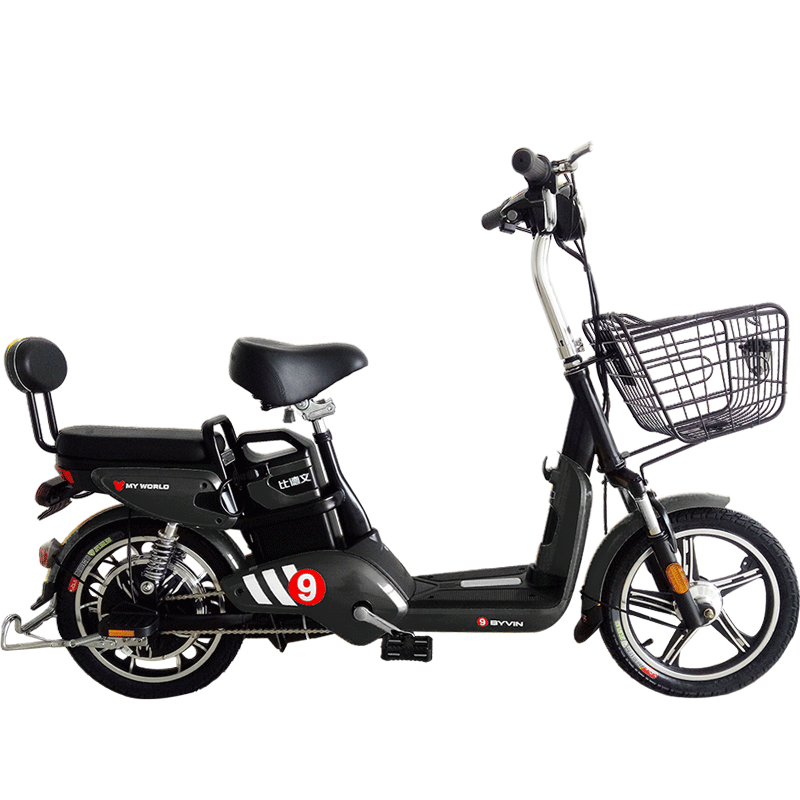 比德文48v锂电自行车成人电瓶车锂电池电动车16寸电动自行车