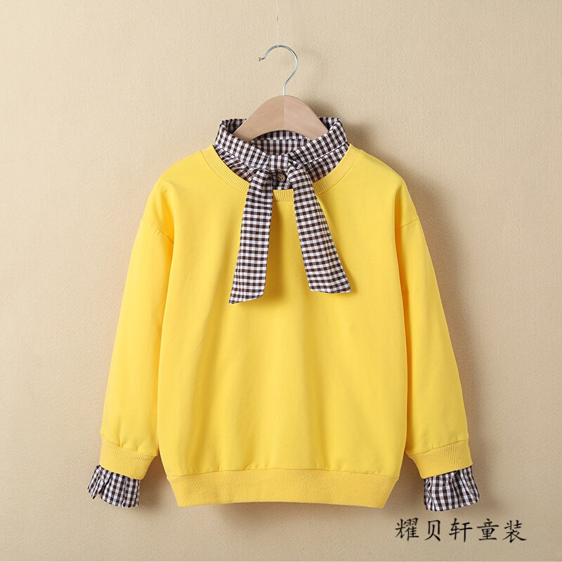 迪鲁奥（DILUAO)女童卫衣韩版洋气春秋装2021新款中大童上衣儿童套头秋季长袖T恤色