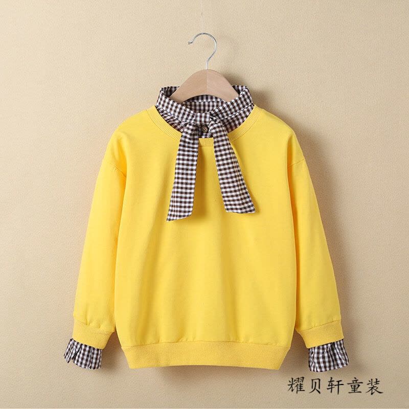 迪鲁奥（DILUAO)女童卫衣韩版洋气春秋装2021新款中大童上衣儿童套头秋季长袖T恤色图片