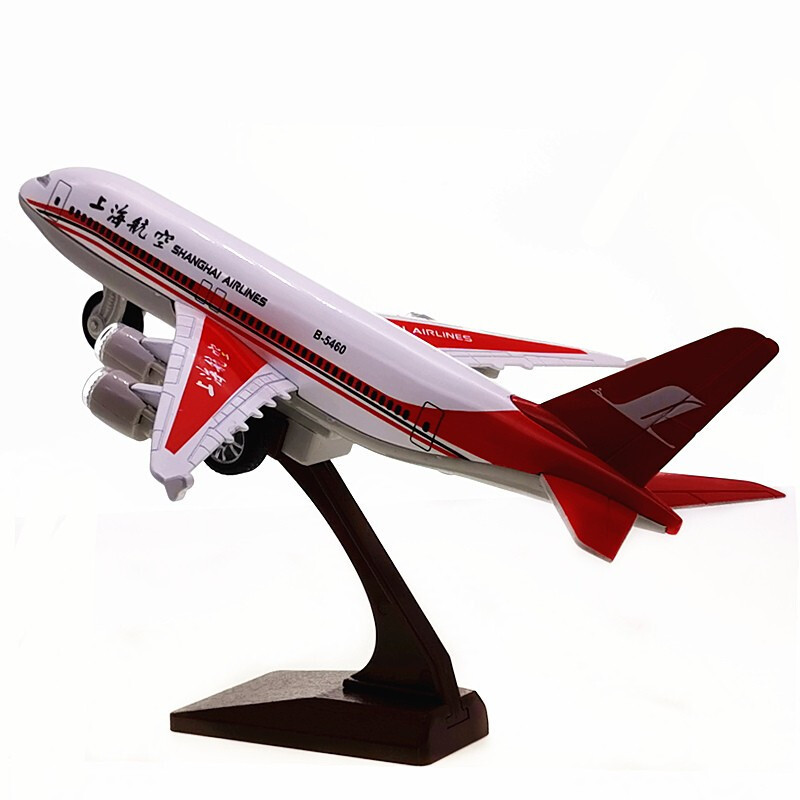 男孩合金飞机模型声光客机模型玩具仿真摆件飞机回力飞机玩具上海航空