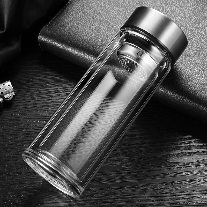 厨小姐高硼硅耐高温双层玻璃杯300ml/ST-1973个(颜色、盖子请备注)