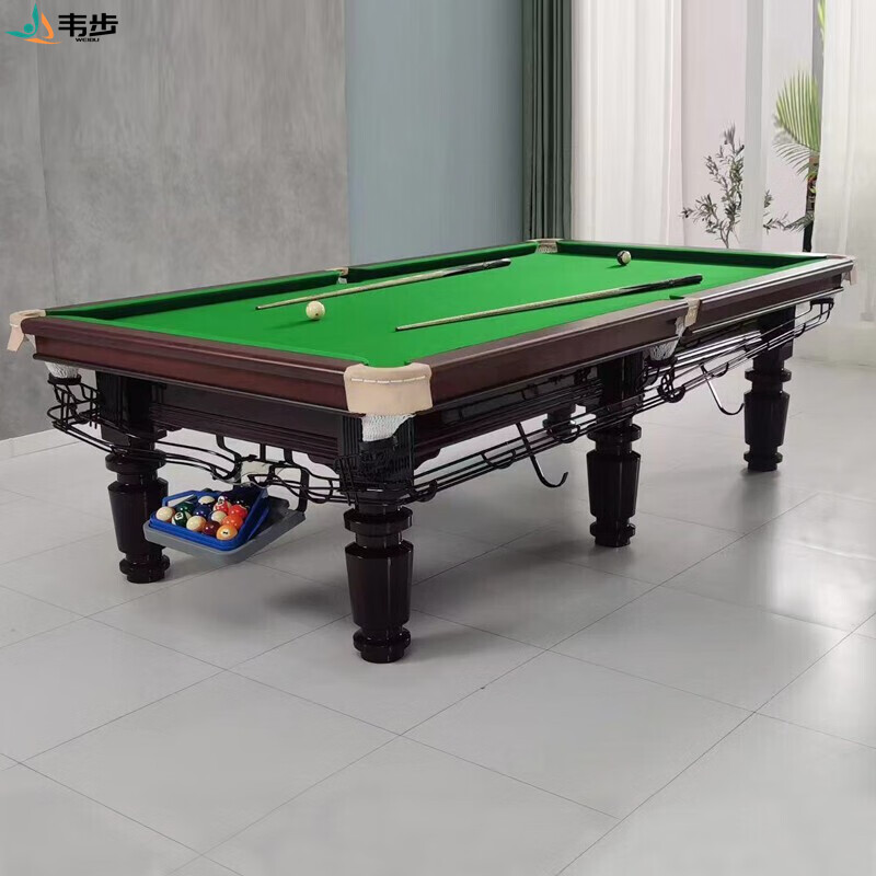 韦步S600标准美式台球桌 成人高配台球桌球厅家用可选(带集球器) S600台球桌（带集球器）钢库