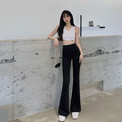 喇叭裤直筒垂感阔腿裤显腿长高腰宽松夏季薄款拖地长裤休闲裤子女 裤子 S(建议80-95斤)