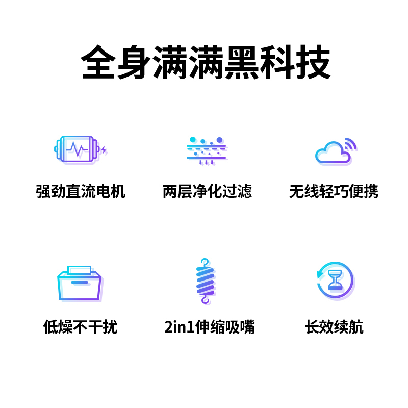 韩夫人(HanFuRen)MI-05多用无线吸尘器家用车用迷你小型便携式大吸力 黑色