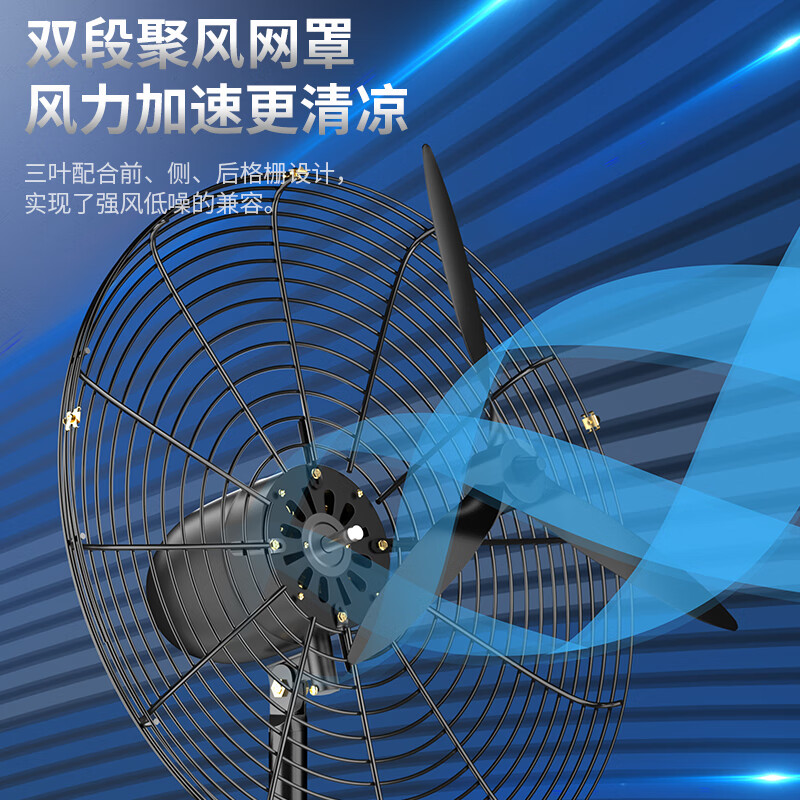 钻石牌FS-75工业落地扇(ABS扇叶,铜线电机,2.5米电源线)高清大图