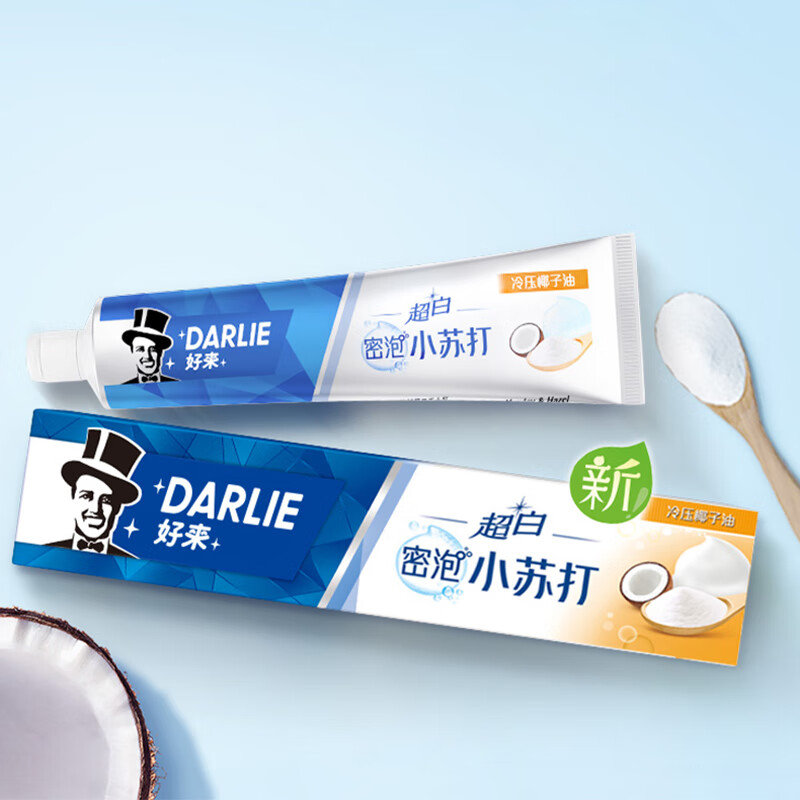 好来 DARLIE(原黑人) 超白密泡小苏打牙膏 舒畅清新 绵密泡泡去牙渍 140g高清大图