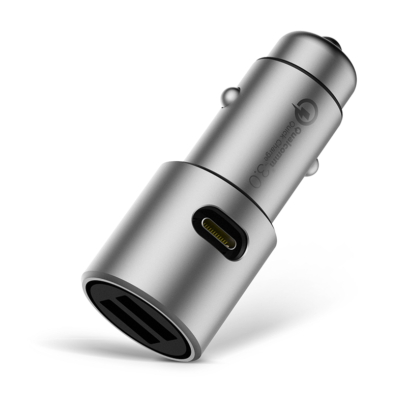 小米（MI）车载充电器快充版 QC3.0 双口输出 智能温度控制 5重安全保护