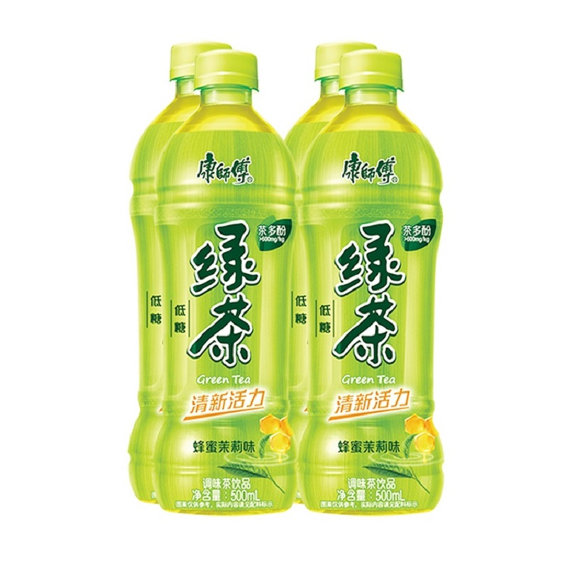 康师傅蜂蜜茉莉味绿茶550ml*4瓶箱装 茶饮料(新老包装自然替换)