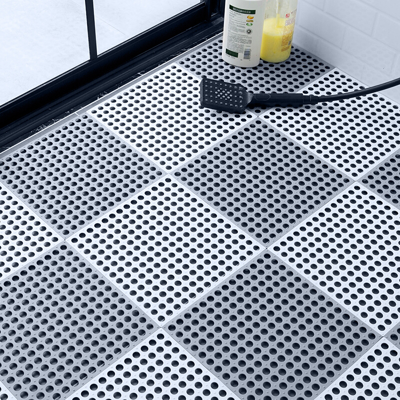 绿之源 自由拼接浴室脚垫地垫灰白6件装门垫防滑垫隔水疏水垫子卫生间淋浴房浴缸酒店家居日用 可剪裁 颜色随机高清大图