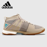 阿迪达斯 (adidas)羽毛球鞋 男女情侣款2018新品稳定透气跑步运动鞋减震耐磨乒乓球网球训练鞋 DA8867 浅棕