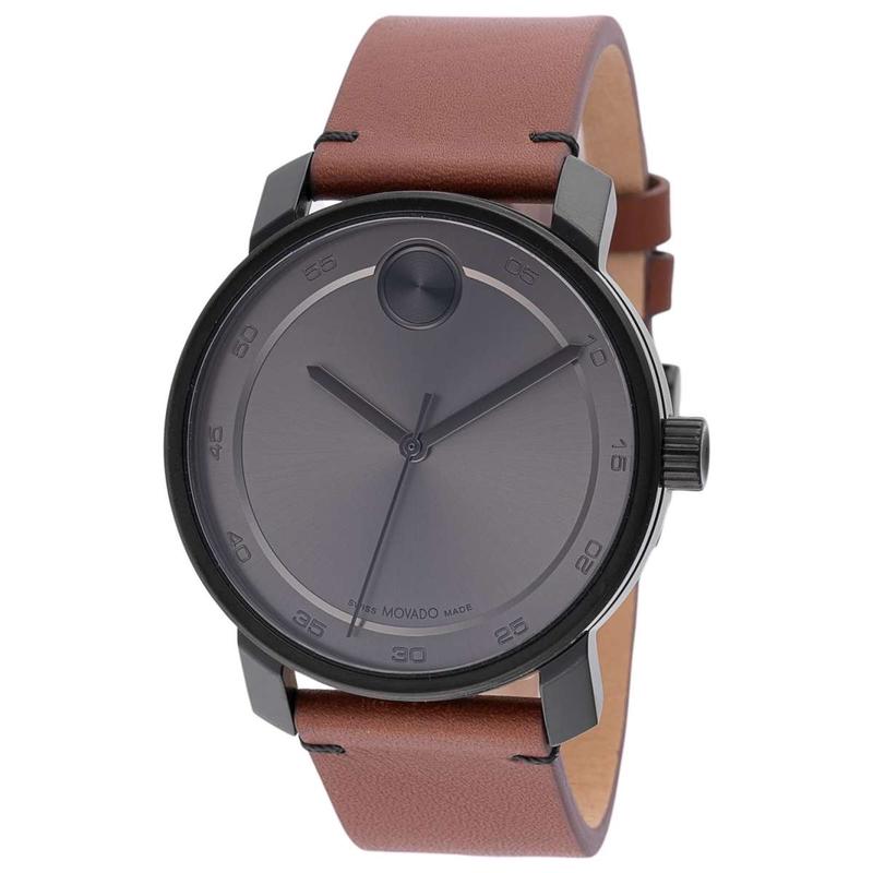 瑞士男表石英防水商务休闲皮带不锈钢男士手表高清大图