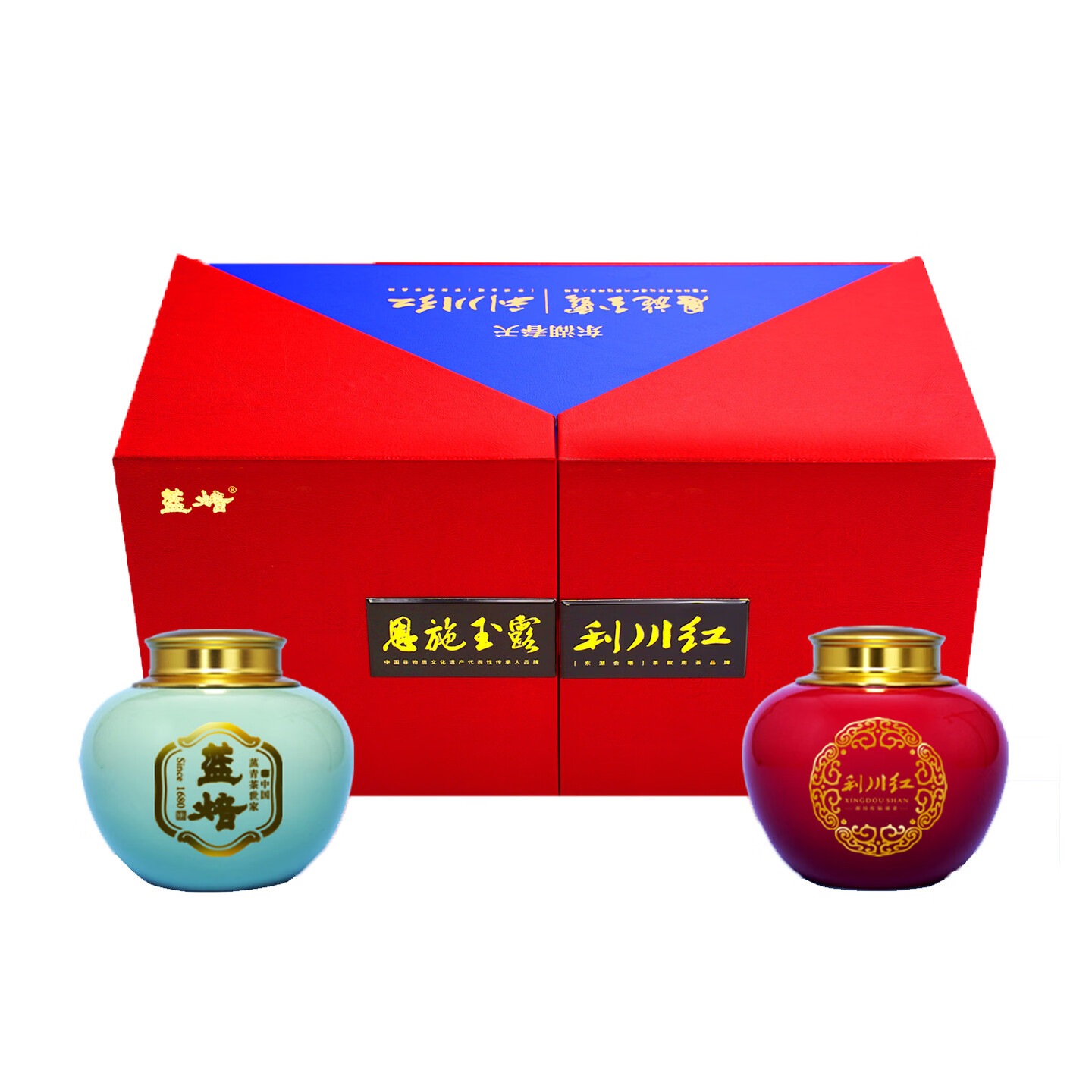 蓝焙恩施玉露星斗山利川红一绿一红楚匠礼盒 中秋送礼 高档礼盒 东湖春天438克