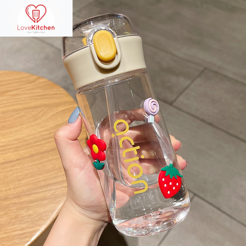 好养道小清新水杯女夏季学生ins风简约塑料杯子便携防摔少女可爱吸管