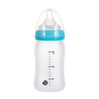 贝亲(pigeon)自然实感宽口径硅橡胶护层彩绘玻璃奶瓶160ml(树)