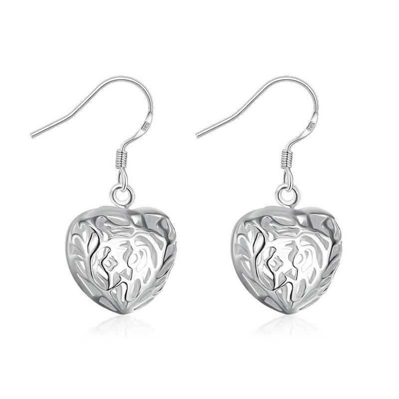 E021Women silver plated earring镀925纯银日韩甜美时尚耳环耳饰