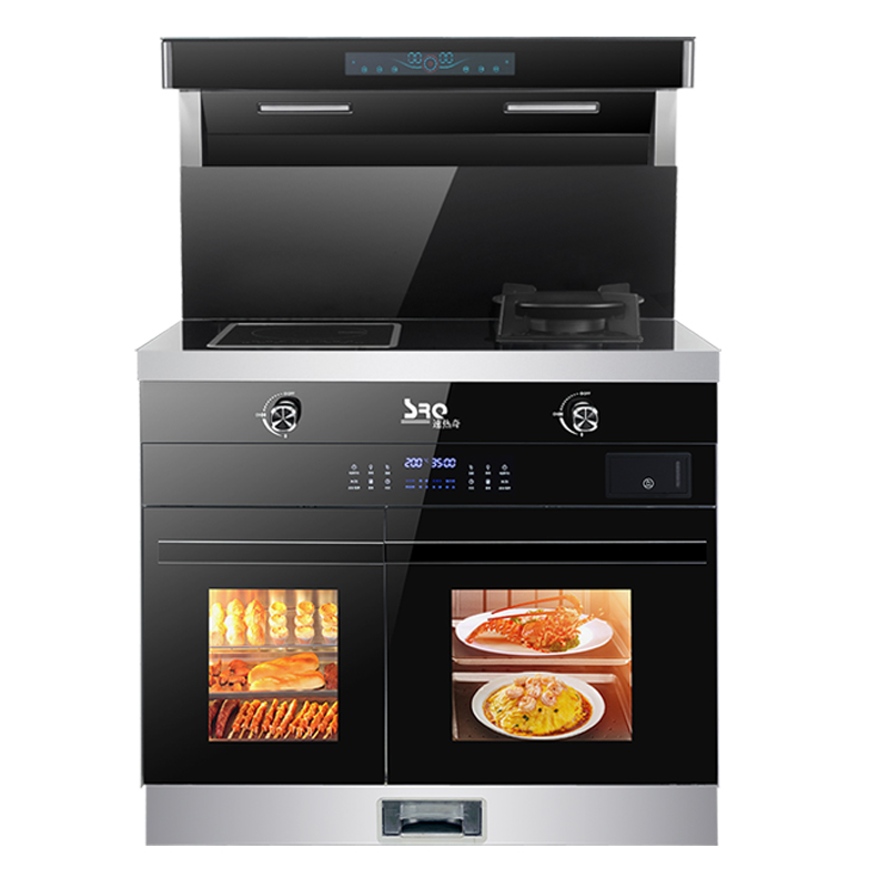 速热奇(SRQ-S1)集成灶体感蒸烤分离家用一体机侧吸下排烟灶左烤右蒸一电磁炉一燃气灶 液化气高清大图