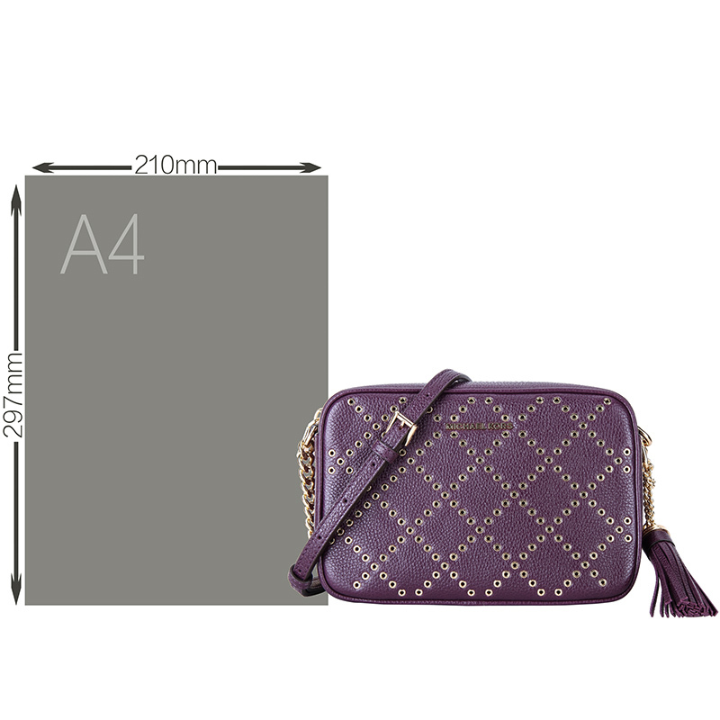 MICHAEL KORS 迈克·科尔斯 MK女包 GINNY系列紫色皮质女士单肩斜挎包