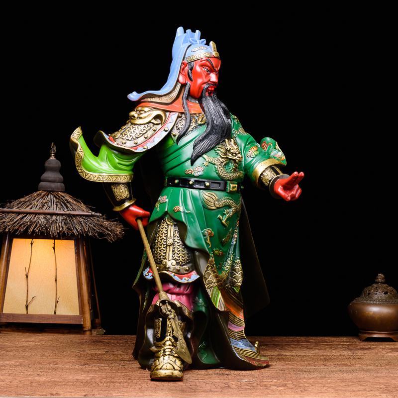 美帮汇关公 铜二指关公关羽武关帝供奉铜摆件高清大图