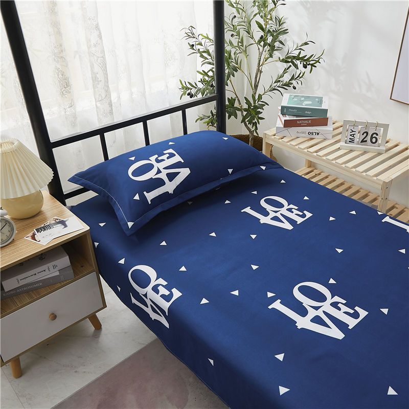 简约格子床单单件卡通蓝色单双人男女学生宿舍架子床上下铺被单子