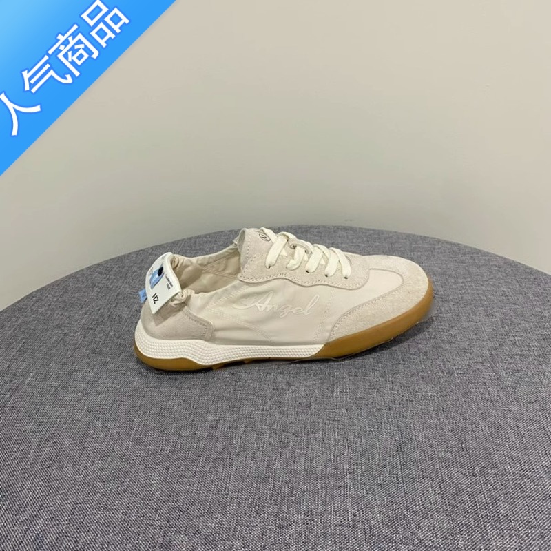 SUNTEK女鞋2023年新款春秋板鞋休闲运动鞋夏季透气百搭小白芭蕾德训鞋子