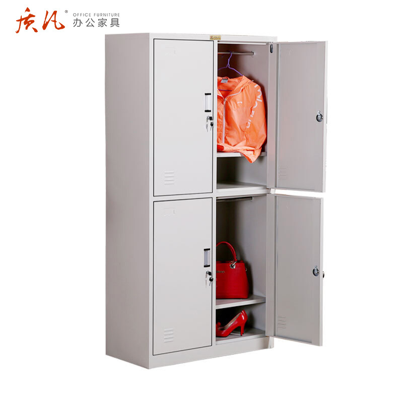 质凡钢制员工铁皮柜四门更衣柜