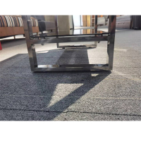 隆博盛景 电镀不锈钢小茶几（台面钢化玻璃）