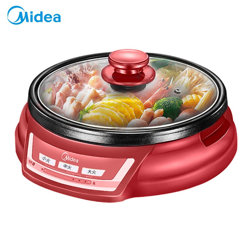 美的(Midea)电火锅电炒锅多功能锅火锅专用锅家用大容量电煮炖锅电锅 NCS13018B 3.5L
