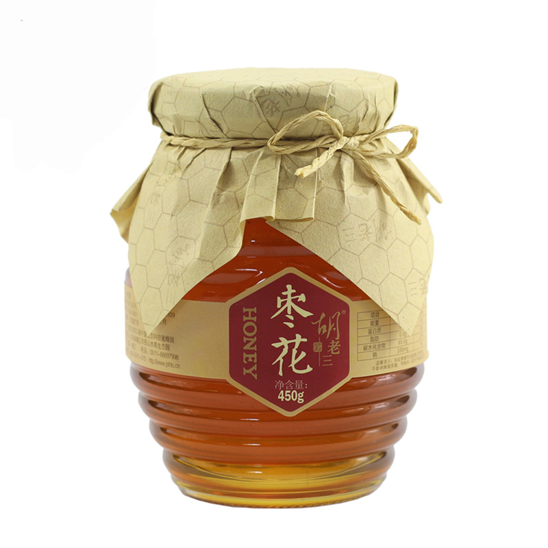 胡老三蜜坊 枣花蜂蜜 450克/瓶 玻璃瓶装 自有蜂场产地直采 液态蜜