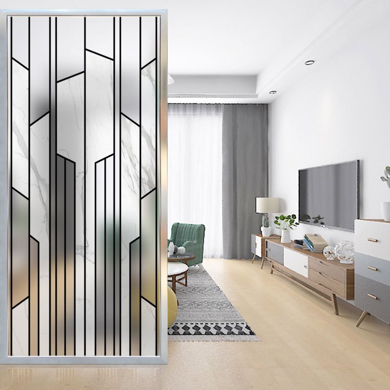 折屏现代简约屏风隔断墙玻璃客厅装饰卧室玄关洗手盆小户型轻奢 银色2000*950