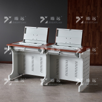 臻远 ZY4012414 隐藏式翻转电脑桌培训桌办公桌B款双人位